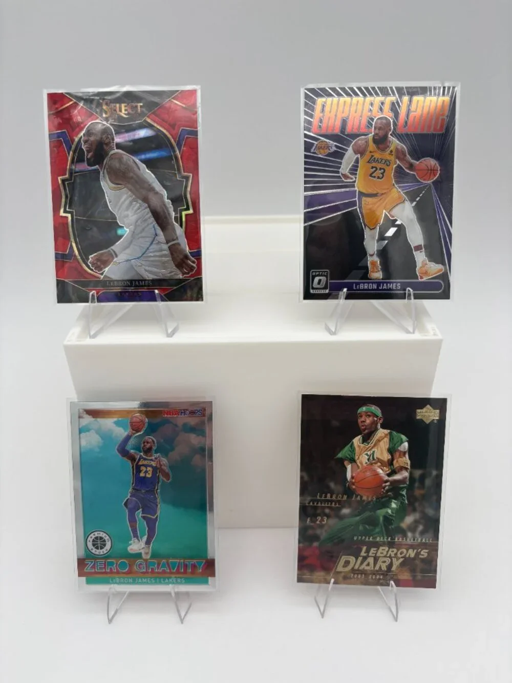 Used Bundle of 4 Lebron James 3 LA Lakers And 1 High School Baketball Cards